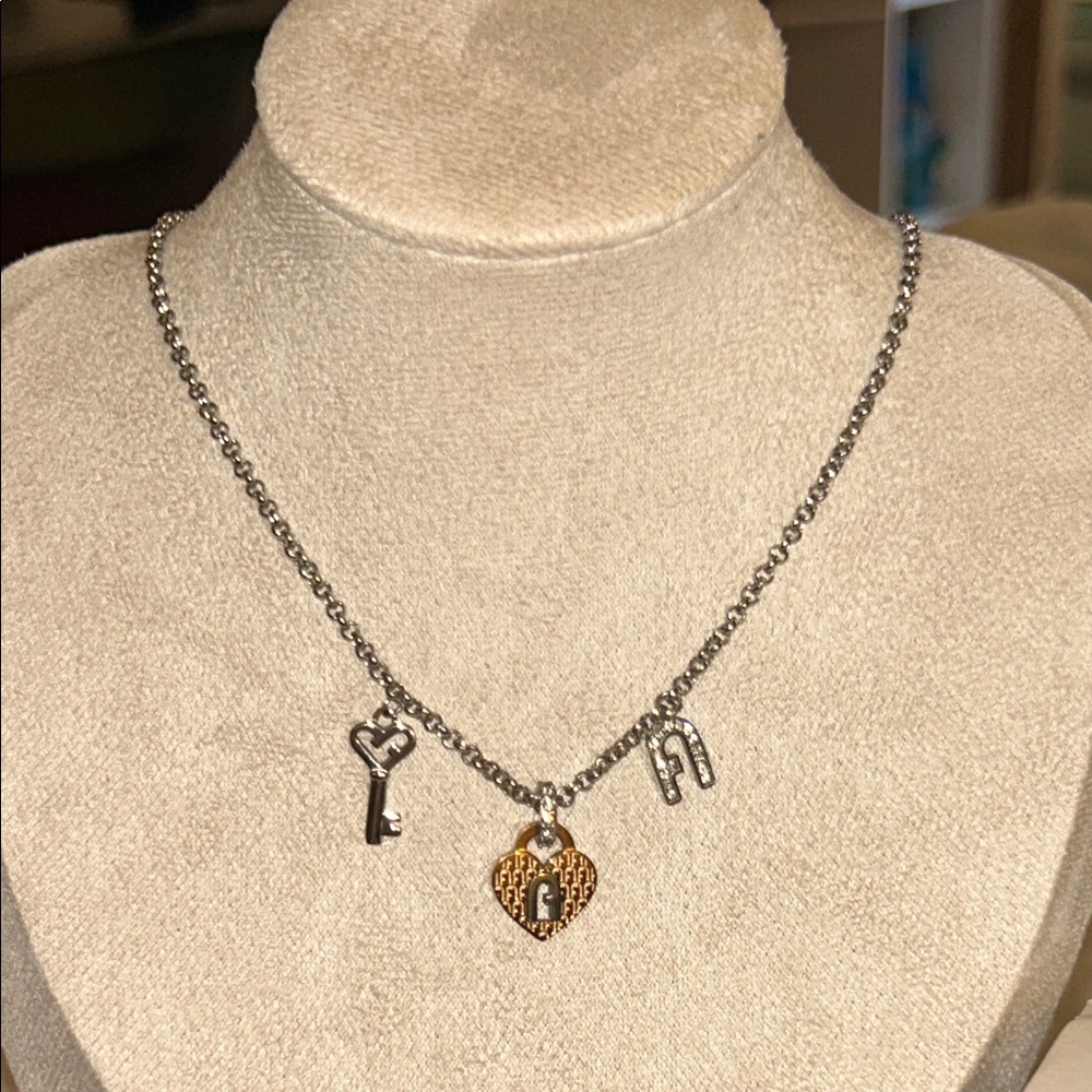 Furla Silver‎ & Rose Gold Charm Necklace